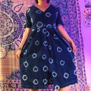 Shibori Dyed Indigo Dress
